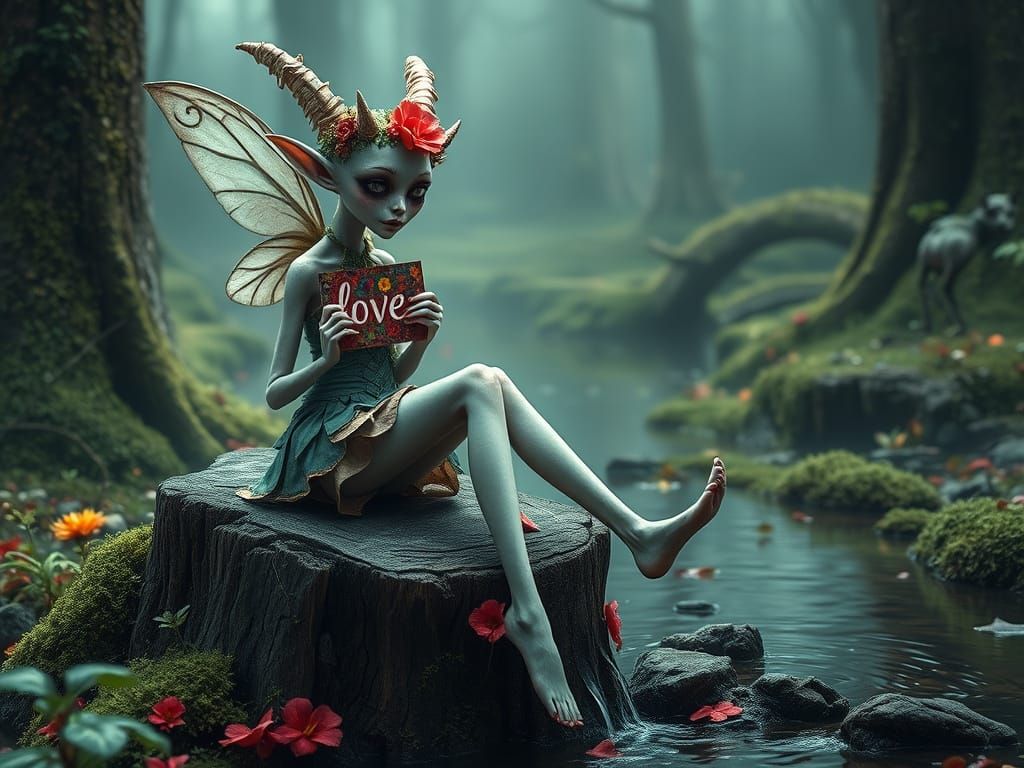 Surreal Fairy Goddess Embodies Valentine's Spirit in Hauntin...