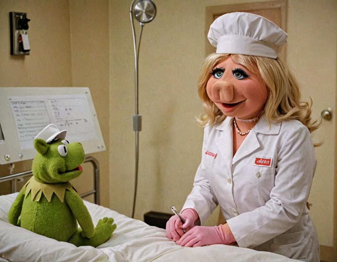 Miss Piggy Nurse and Kermit Doctor Film Still