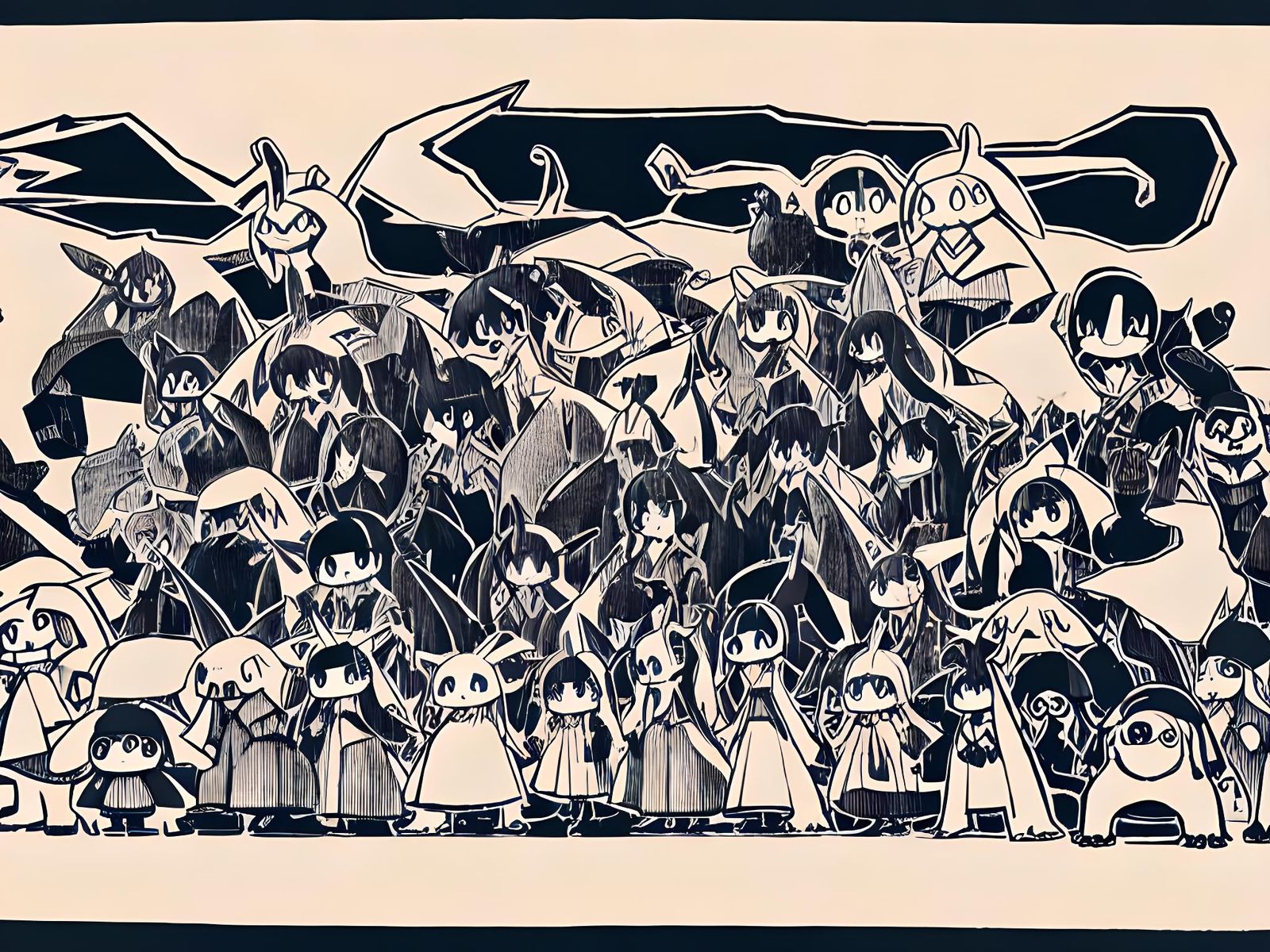 Pikachu in Unique Artistic Pokemon Style