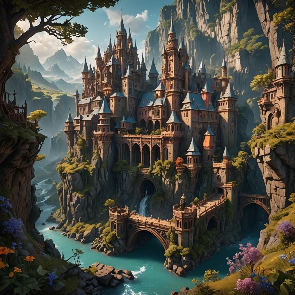 Fantastical Matte Painting in Deep Color, 8K