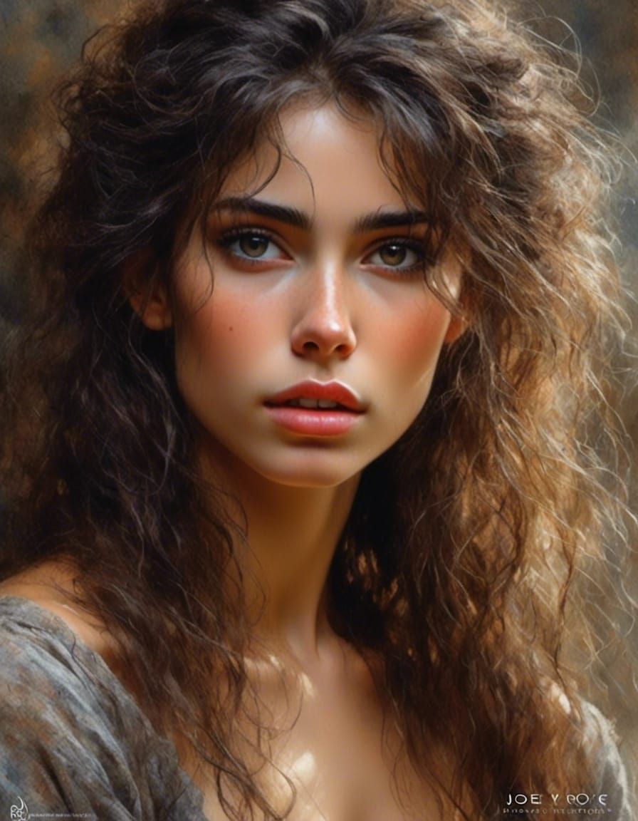 Hyperrealistic Portrait of Woman with Brown Hair