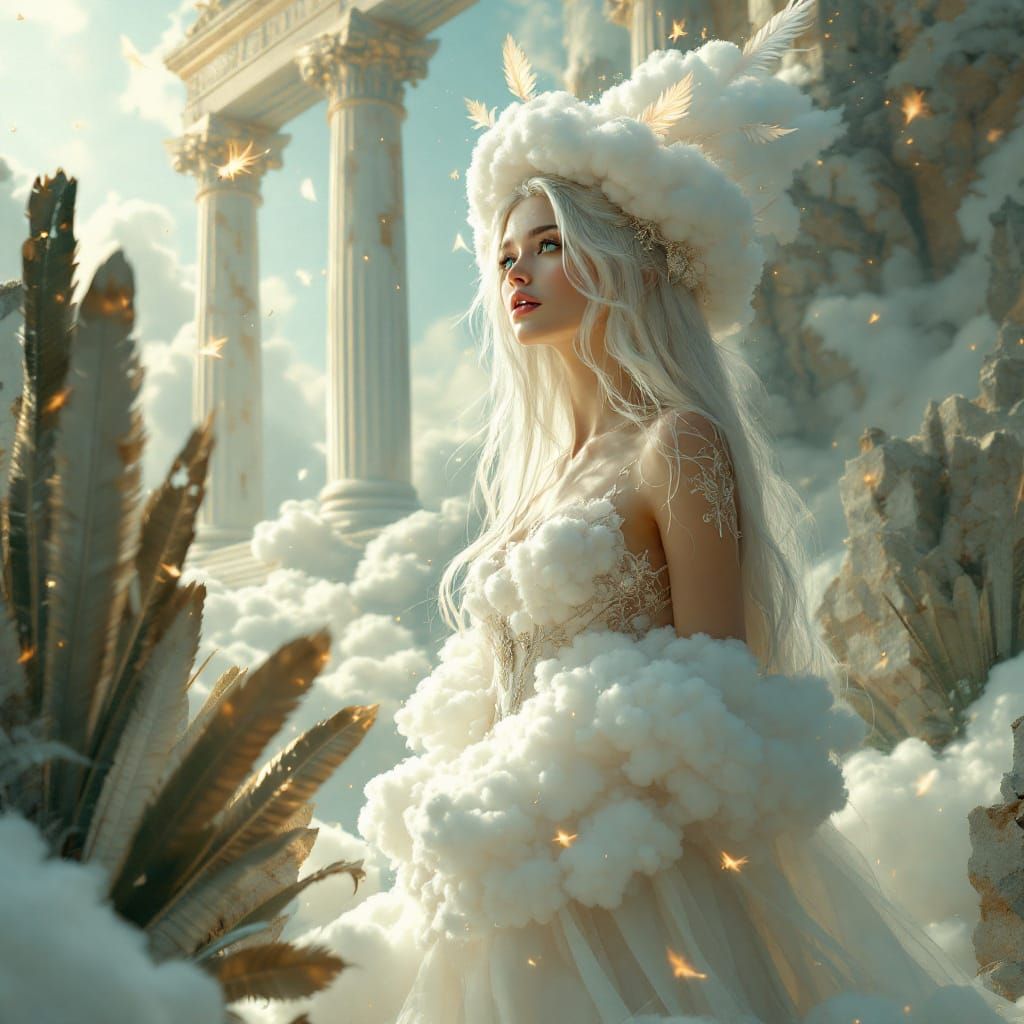 Celestial Goddess in Sky Temple Ruins