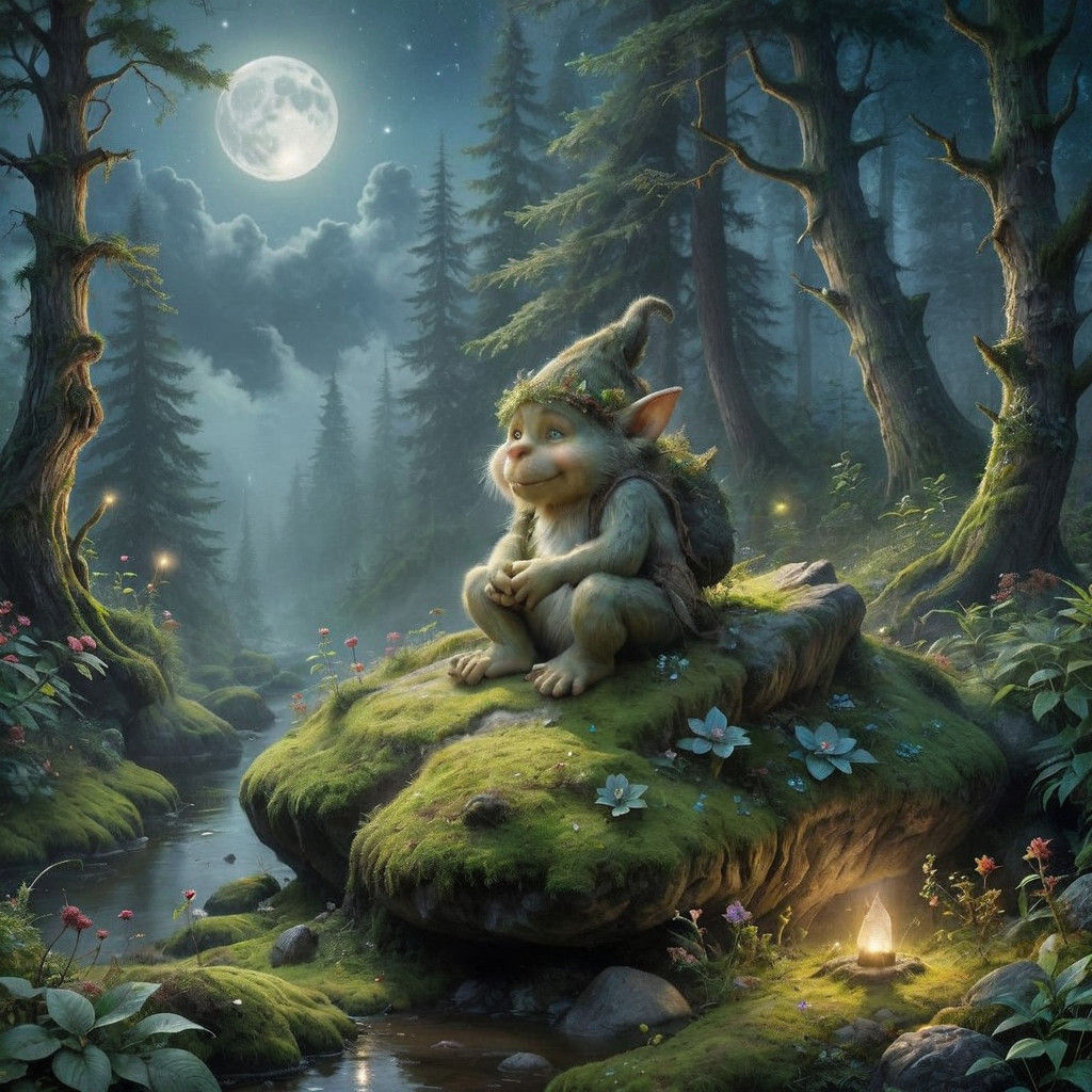 Primeval Forest Troll in Ethereal Moonlight
