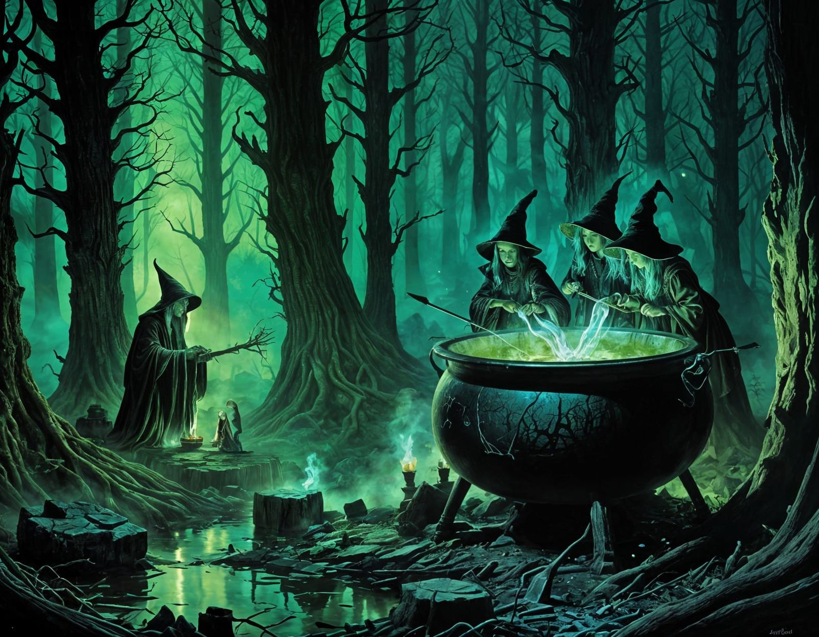 Witches Brew a Sinister Potion: Fantasycore Art