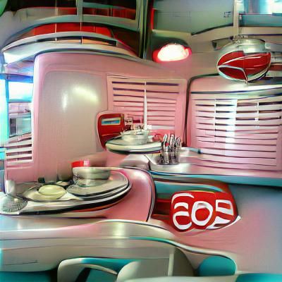 Retro 1950s American Diner Interior