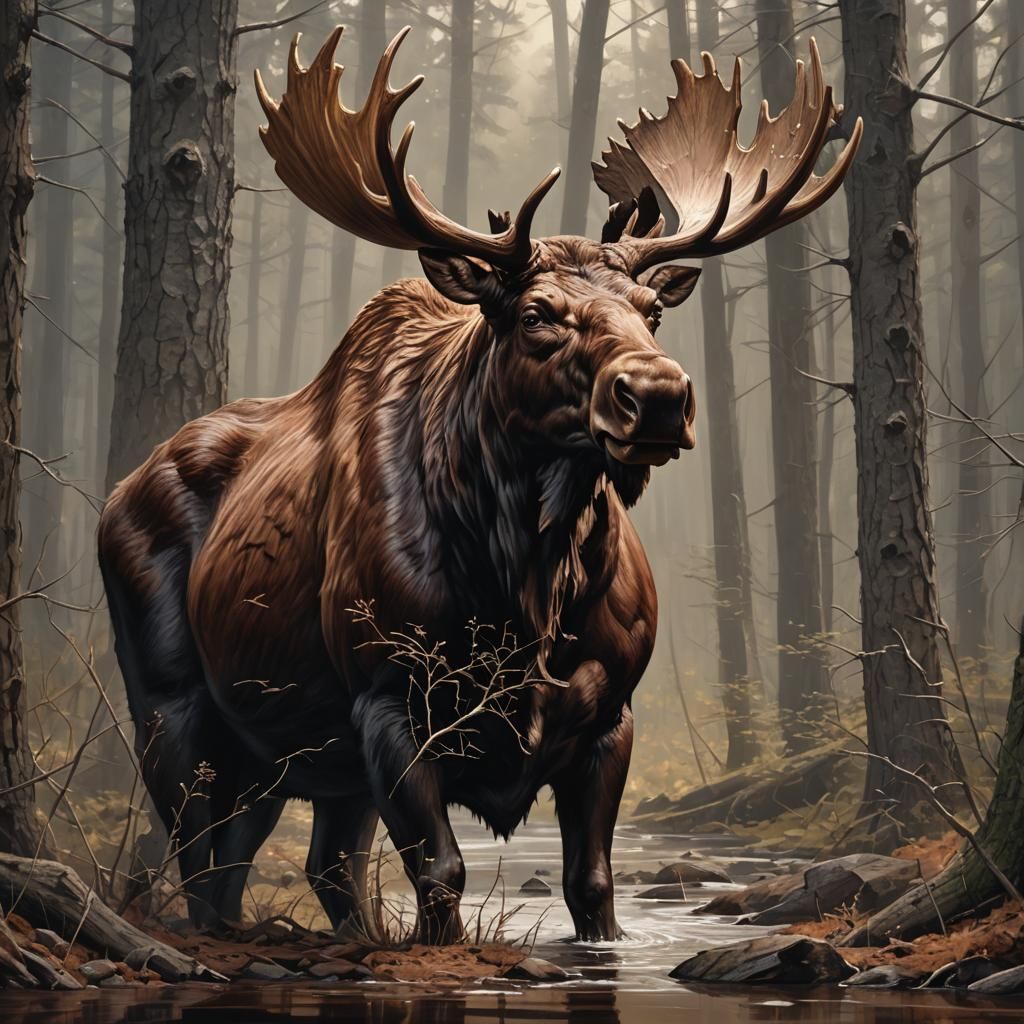 Sinister Chocolate Moose Digital Art