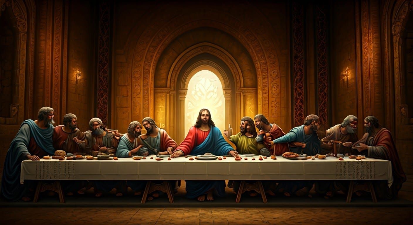 The Last Supper in a Fantastical, Dreamlike Passover Setting