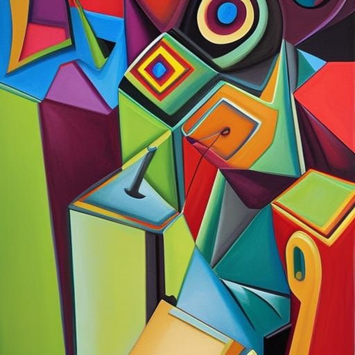 Abstract Corsage on Tuxedo in Expressionist Style