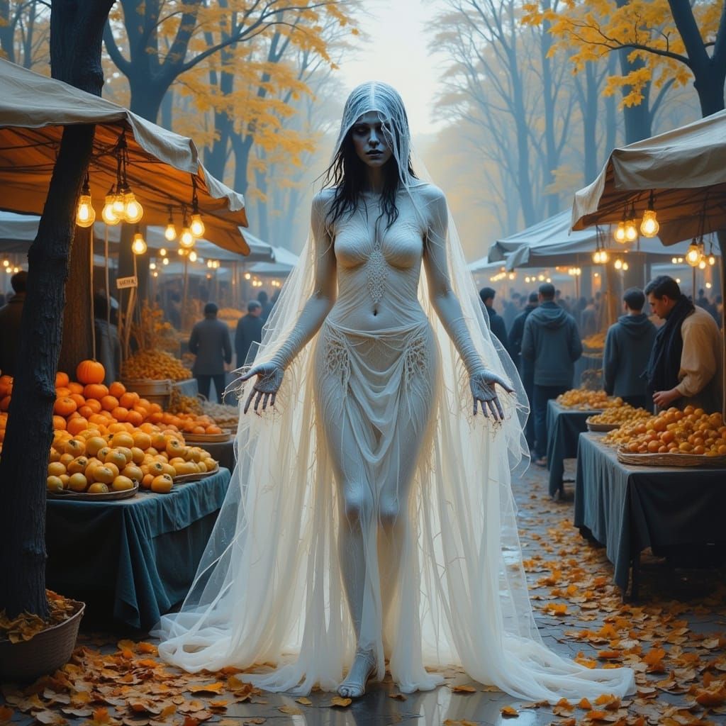 <lora:Flux Filigree Oils:1.0> Photorealistic Autumn harvest festivals