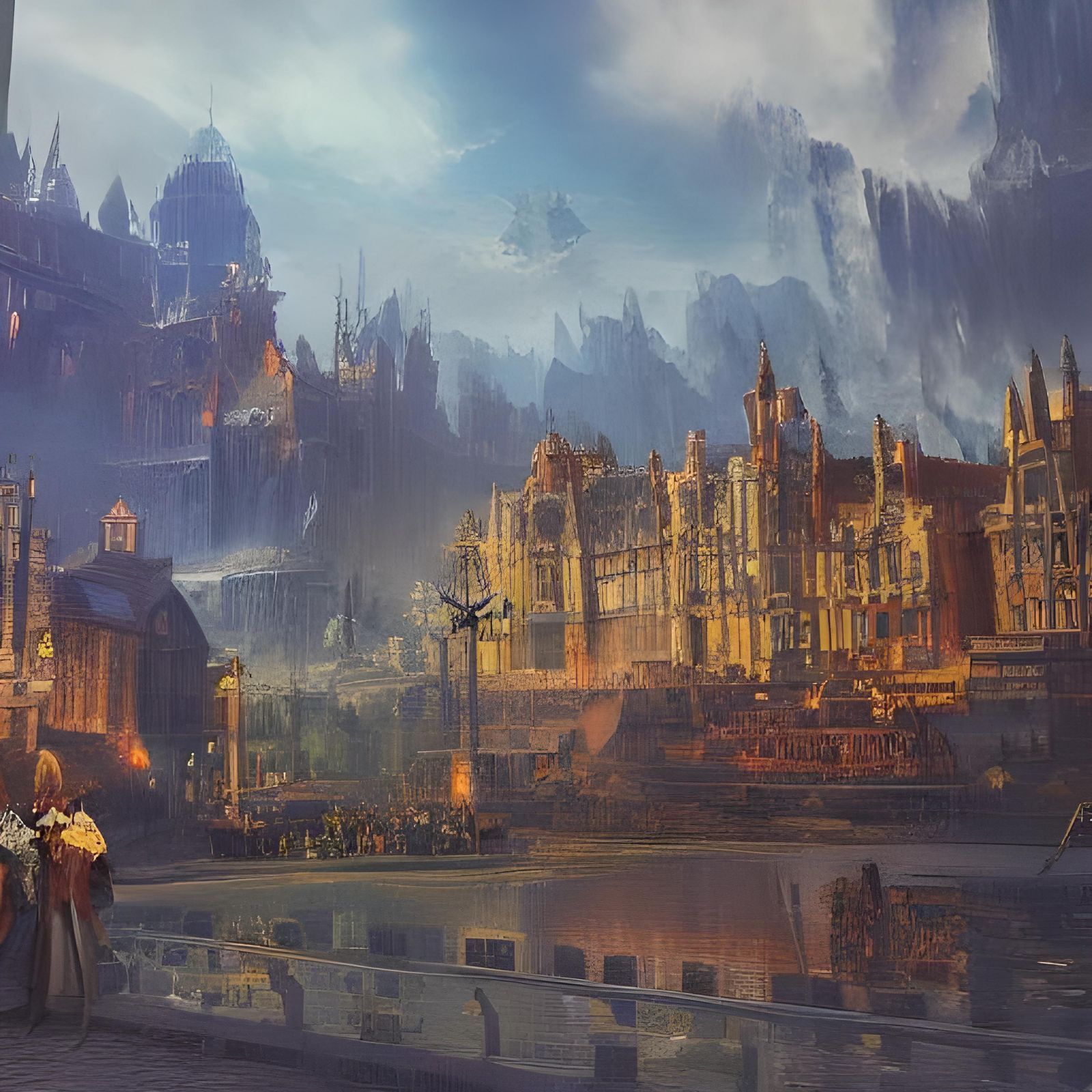 Vintage Fashion in Detailed Matte Painting Style