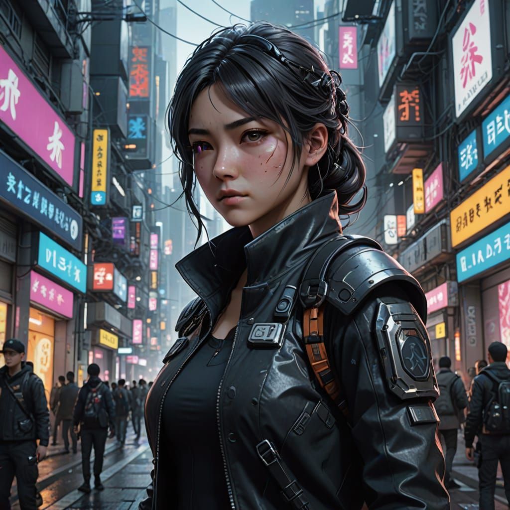 Cyberpunk Assassin Battles Time in Neon Metropolis