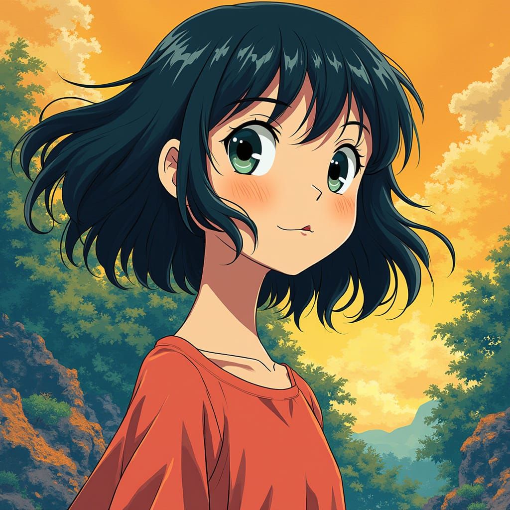 Anime Masterpiece in Vibrant Studio Ghibli Style