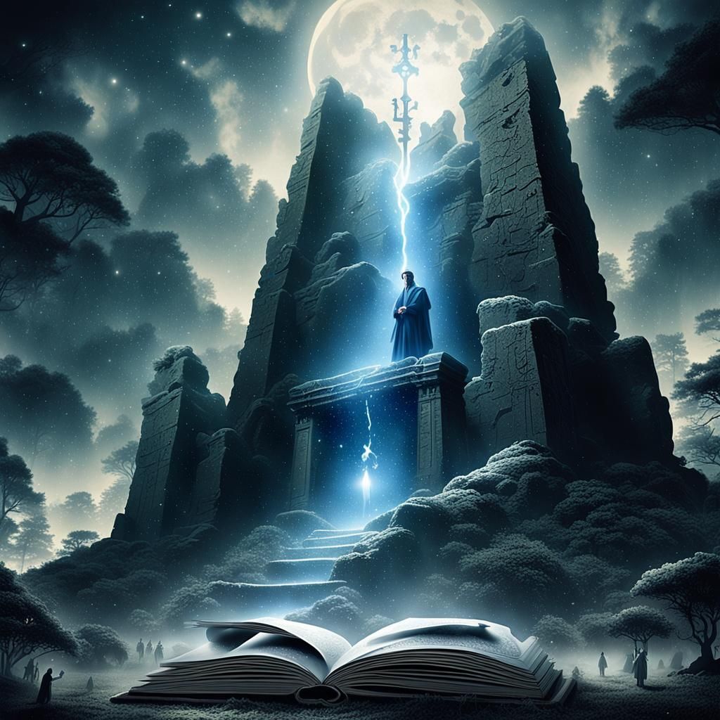 Mystical Anime Scene: Eldor in Starry Forest