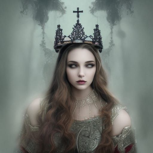 Crowned Woman in Dramatic Digital Matte Painting