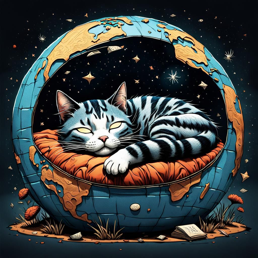 Cat Dreams of World Domination: Hyperrealistic Octane Render