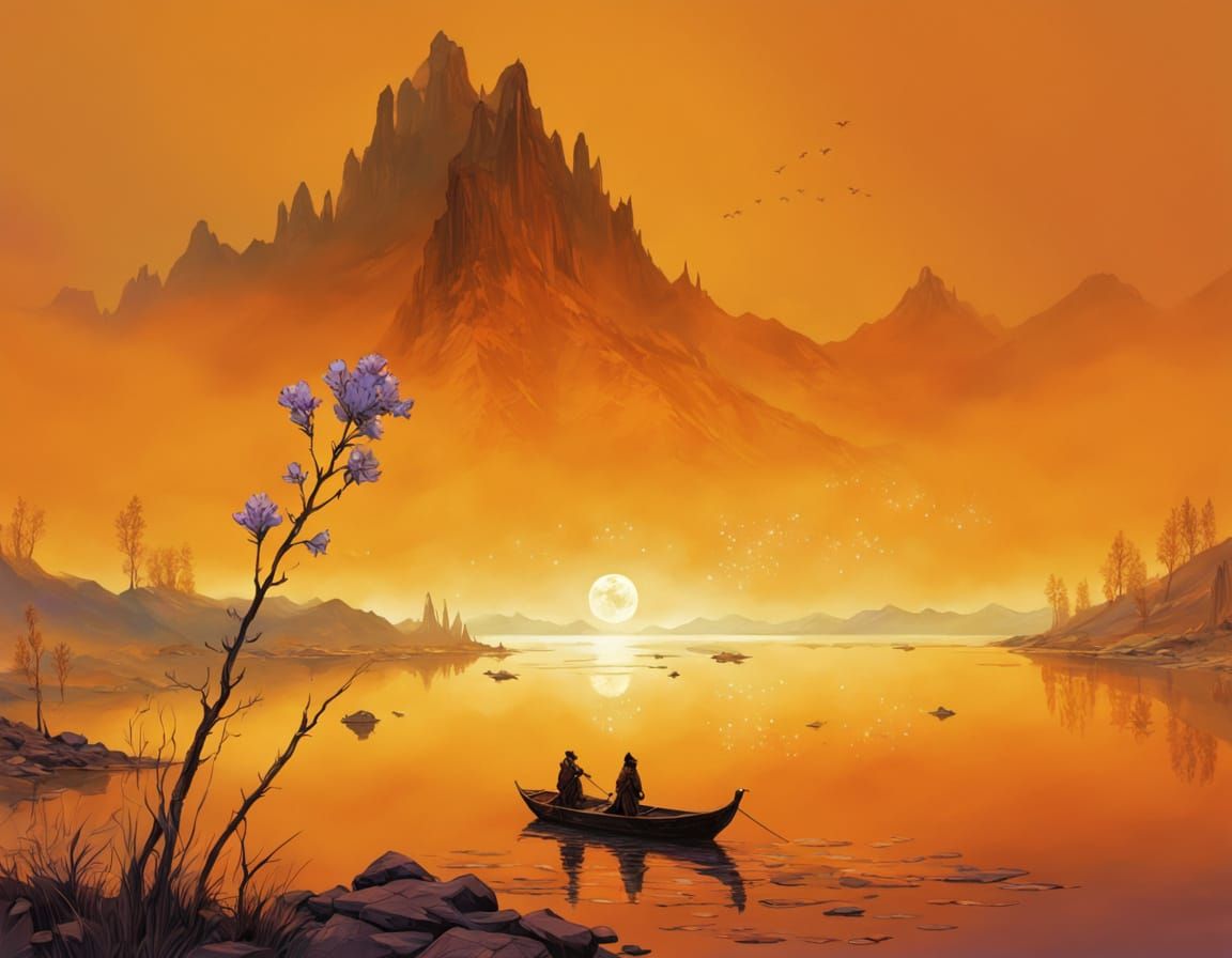 Crystal Lavender Flowers in Fantasy Art Style