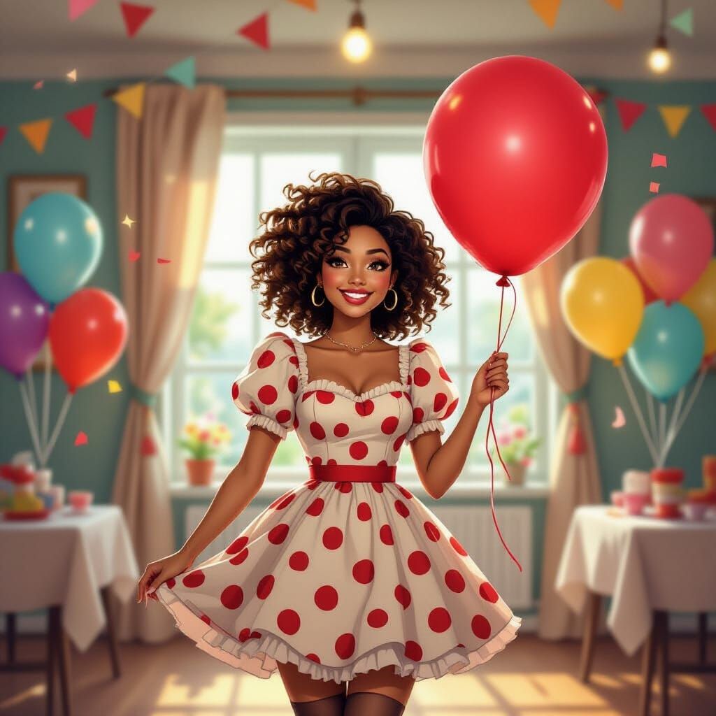 Festive Party Scene in Digital Painting Style