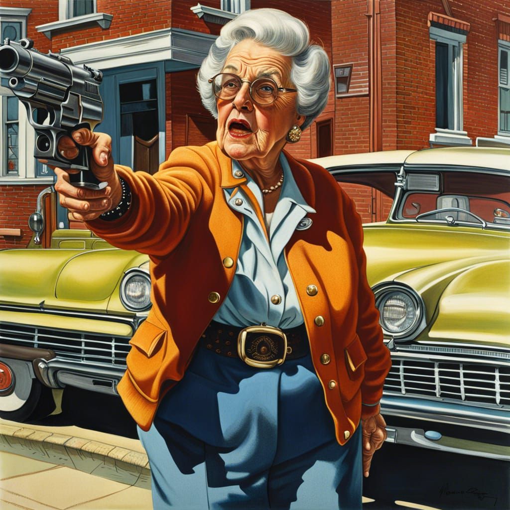 Angry Octogenarian in Suburbia: Rockwell-esque Photo