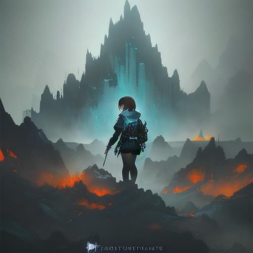 Girl with Heterochromia in Fantasy Illustration