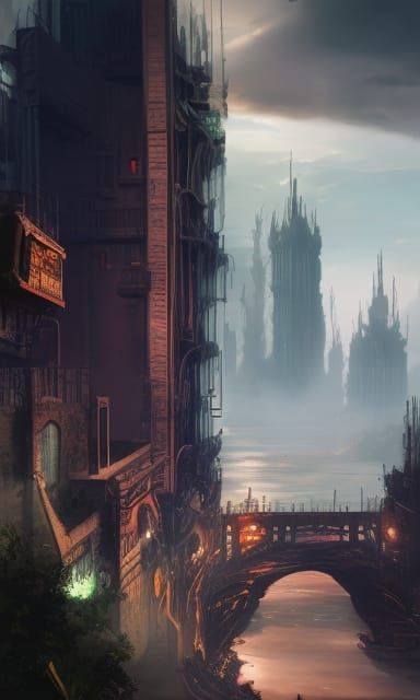 Apocalyptic Derelict City in Detailed Matte Painting