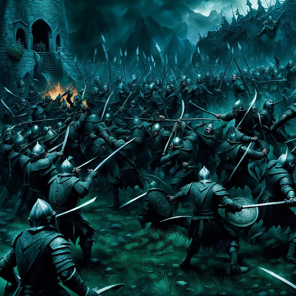 Elves and Orcs Clash in Fantasy Battle