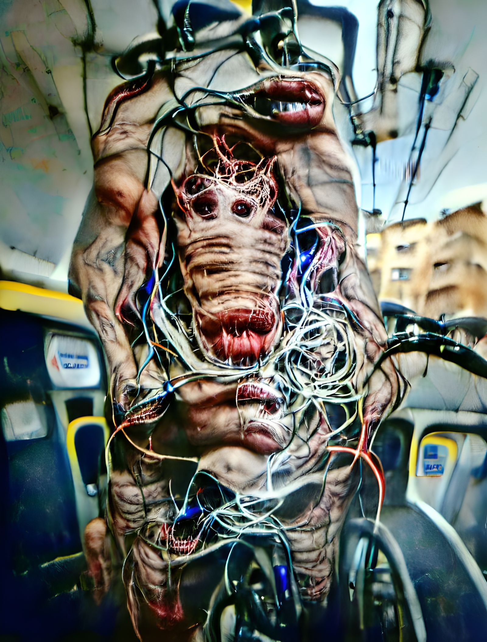 Disturbing Hyperrealistic Body Horror with Implanted Machine...