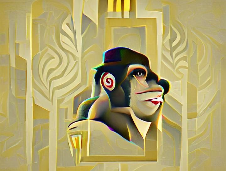 a portrait of a THE 1920's ape