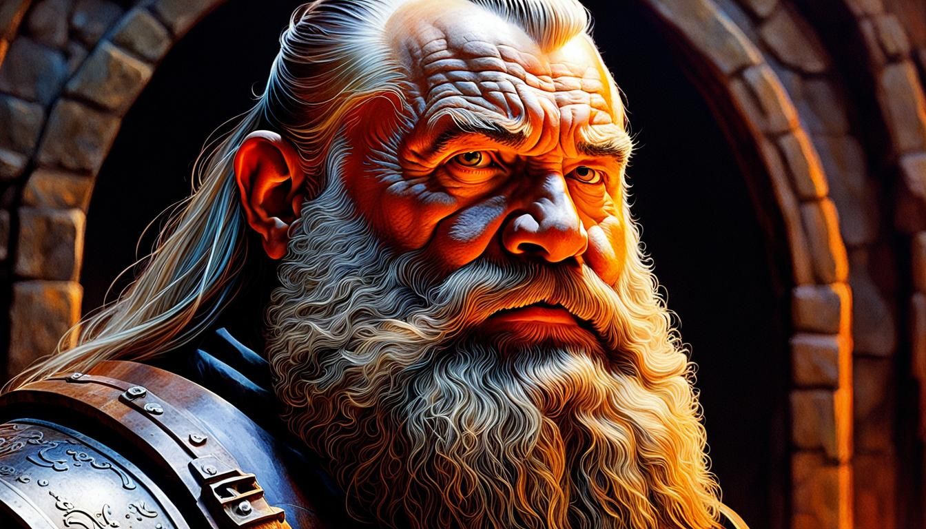 Detailed Portrait of a Fantasy Dwarf in Detailed Matte Paint...