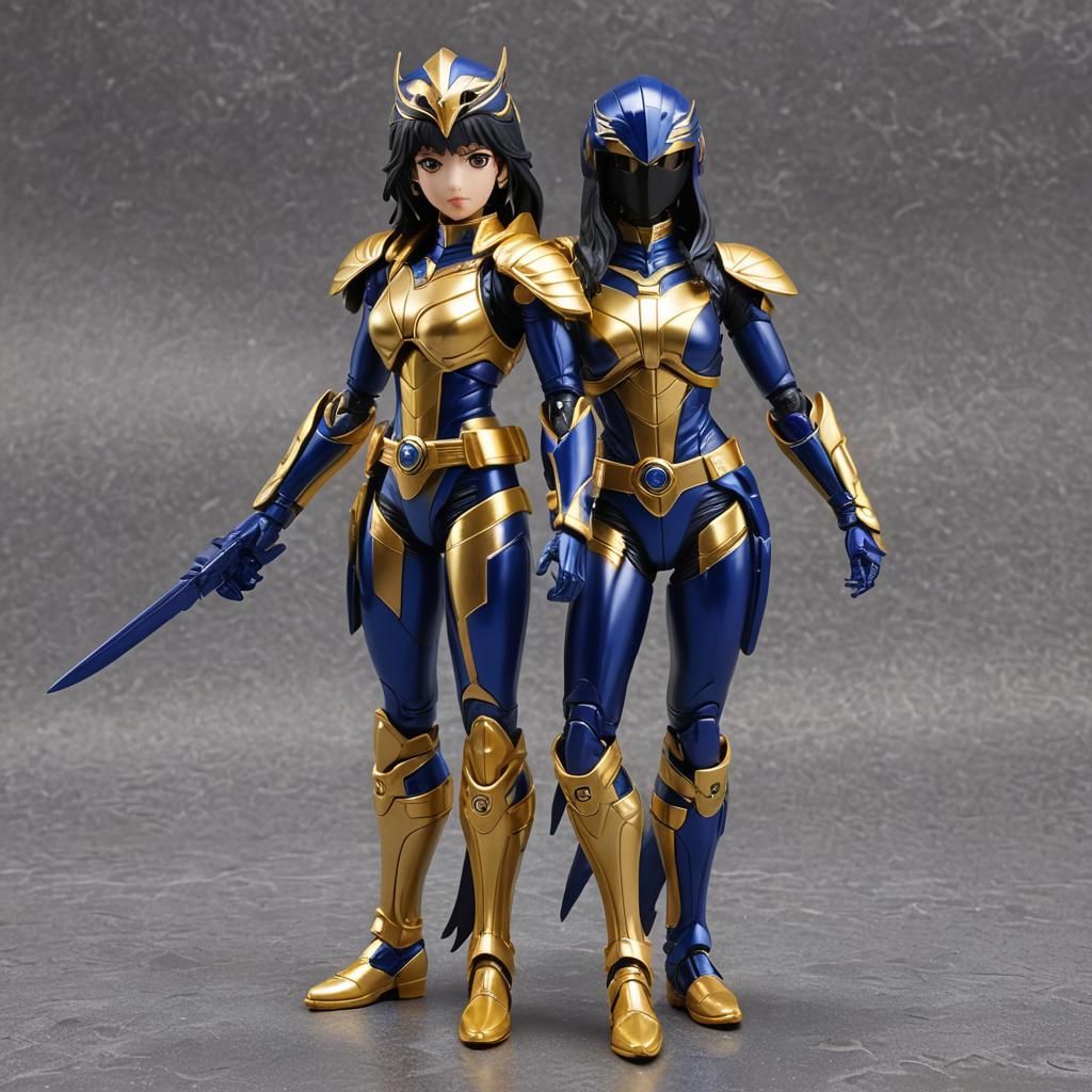 Female Indigo Gold Raven super sentai action figure