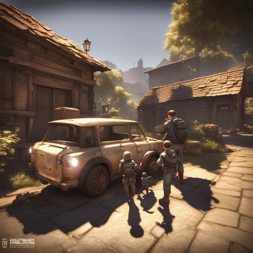 Family Portrait with 3D Shading and Depth