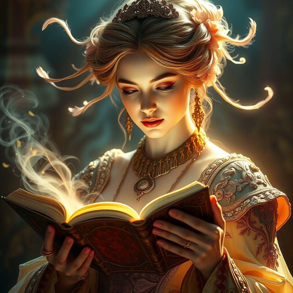 Regal Goddess Embracing Ancient Love