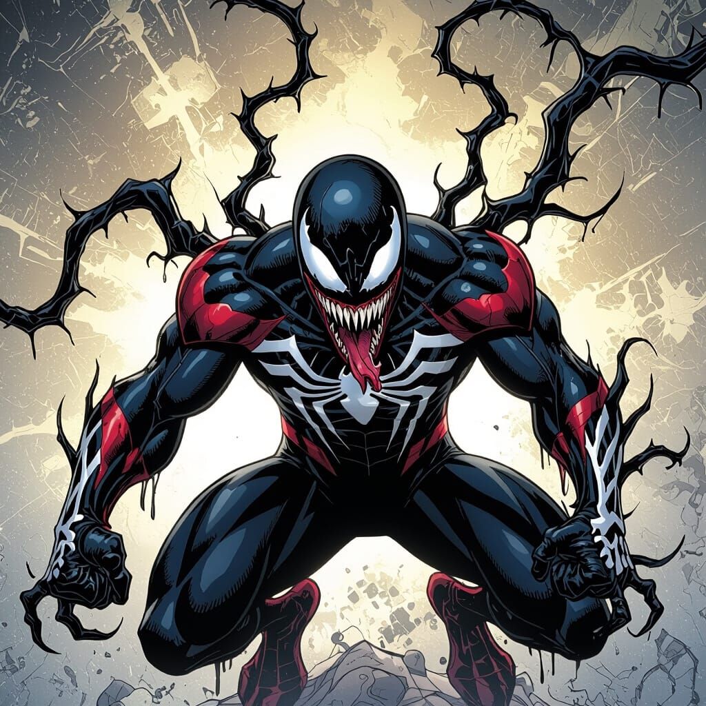 Spider-Man Consumed by Venom in Dark, Viscous Style