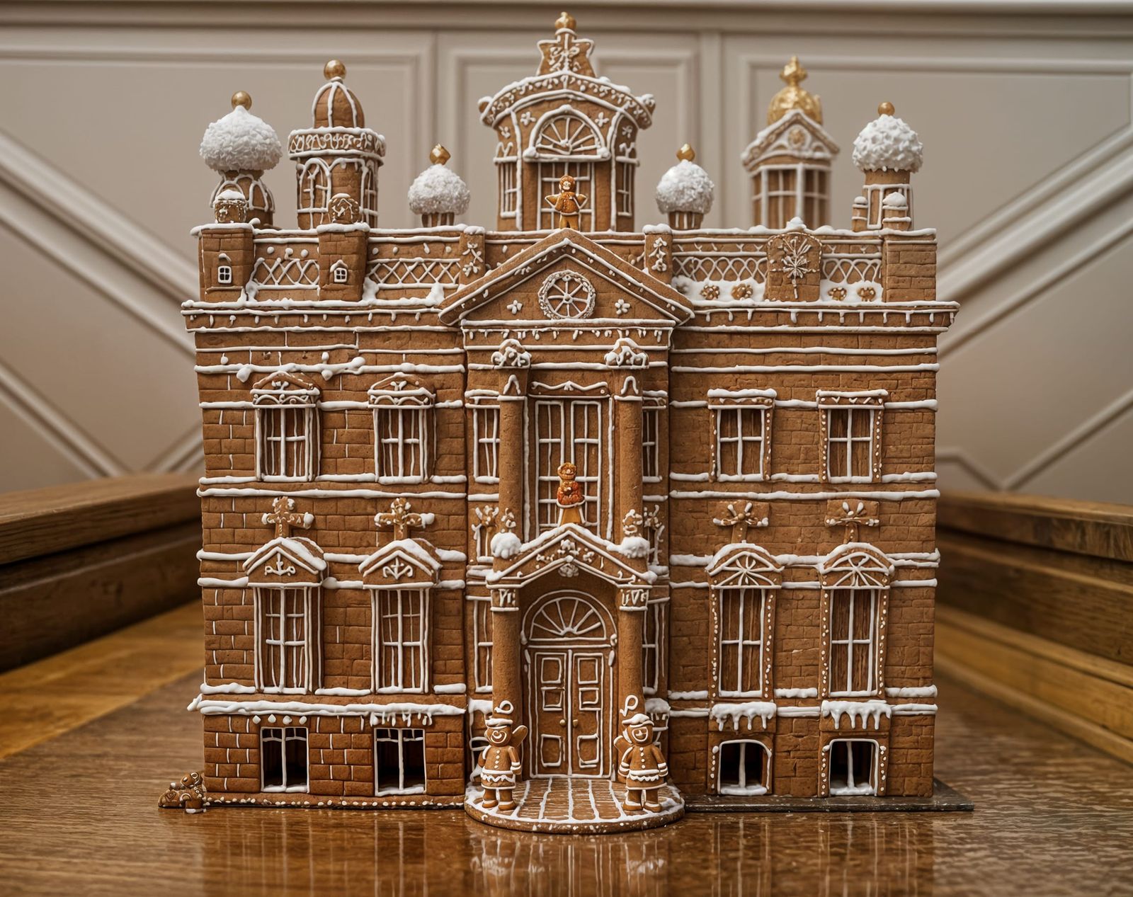 Victorian Gingerbread Palace with Frosting Guards