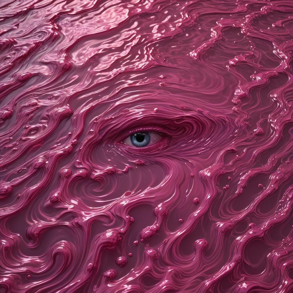 Pink Ripples: Eyes Beneath the Water