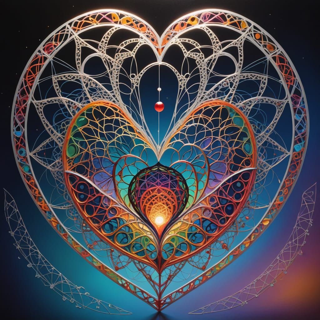 Connected Community Meal in Psychedelic Spirograph Style