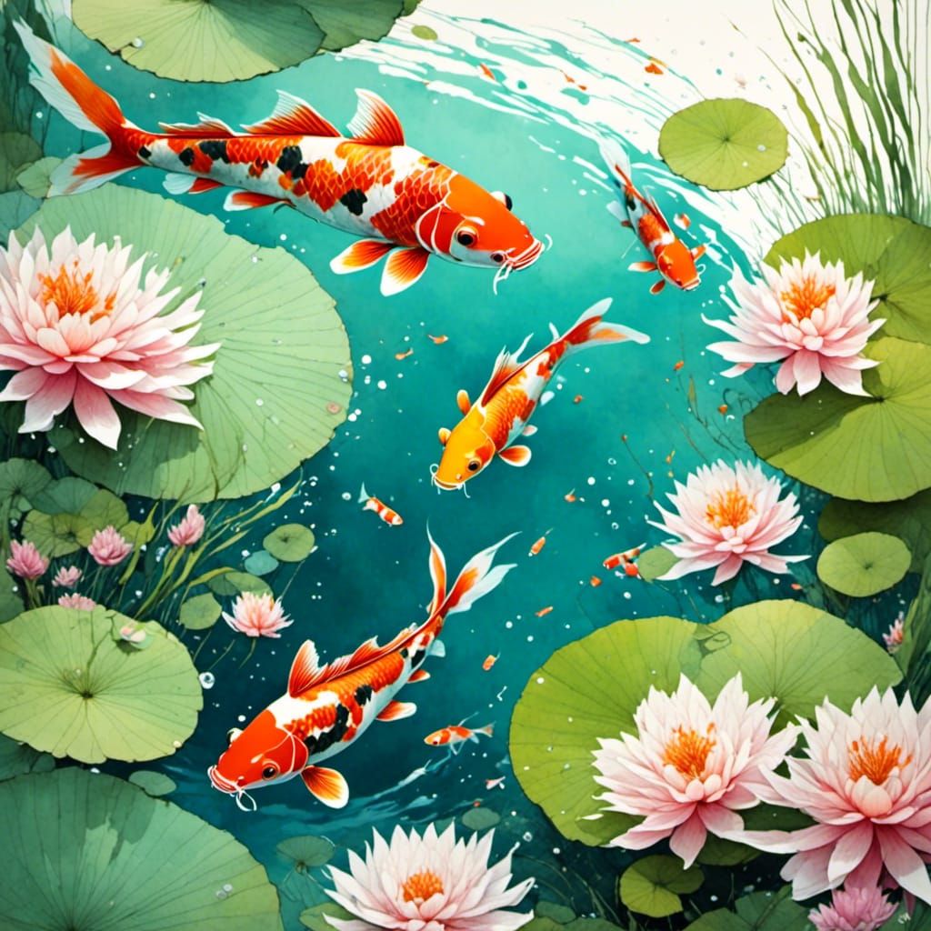 Koi fish watercolor 5b