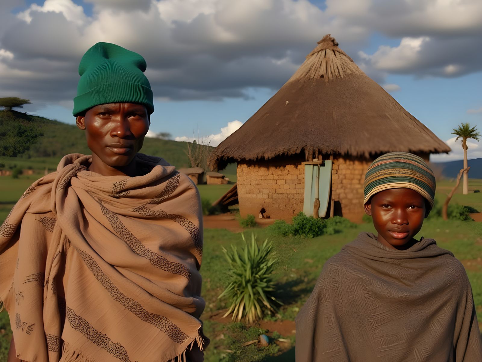 Serene Village Life in a Traditional Lesotho Setting