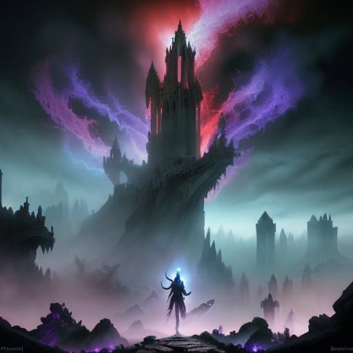 Dark Fantasy Lord Zæthion in a Gothic Ruin