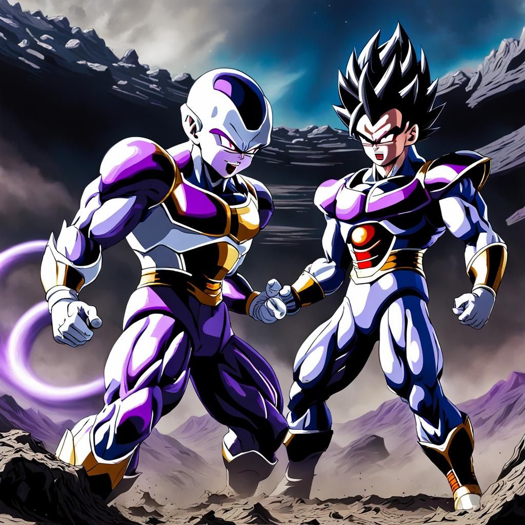 Frieza vs Black Goku. Dragon Ball Z. By Akira Toriyama