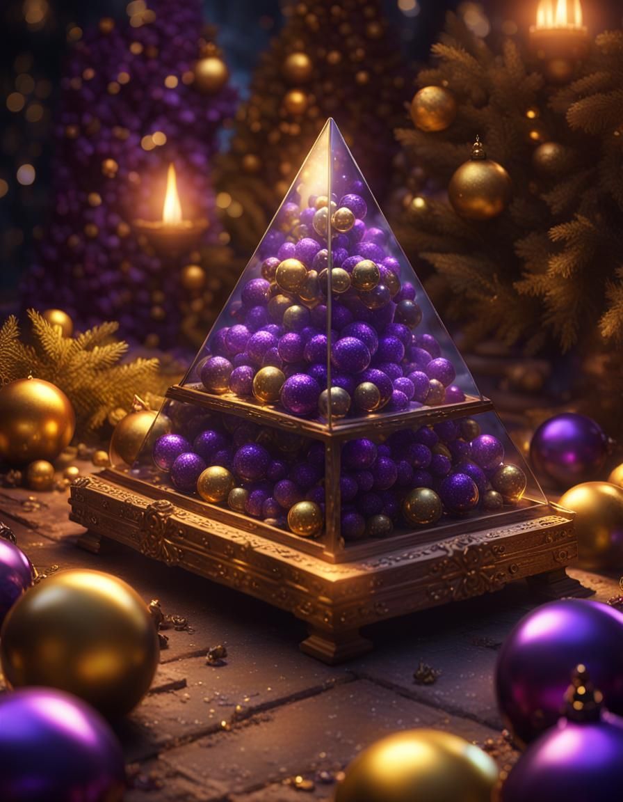 Christmas Pyramid Ornament: Dark Fantasy Art