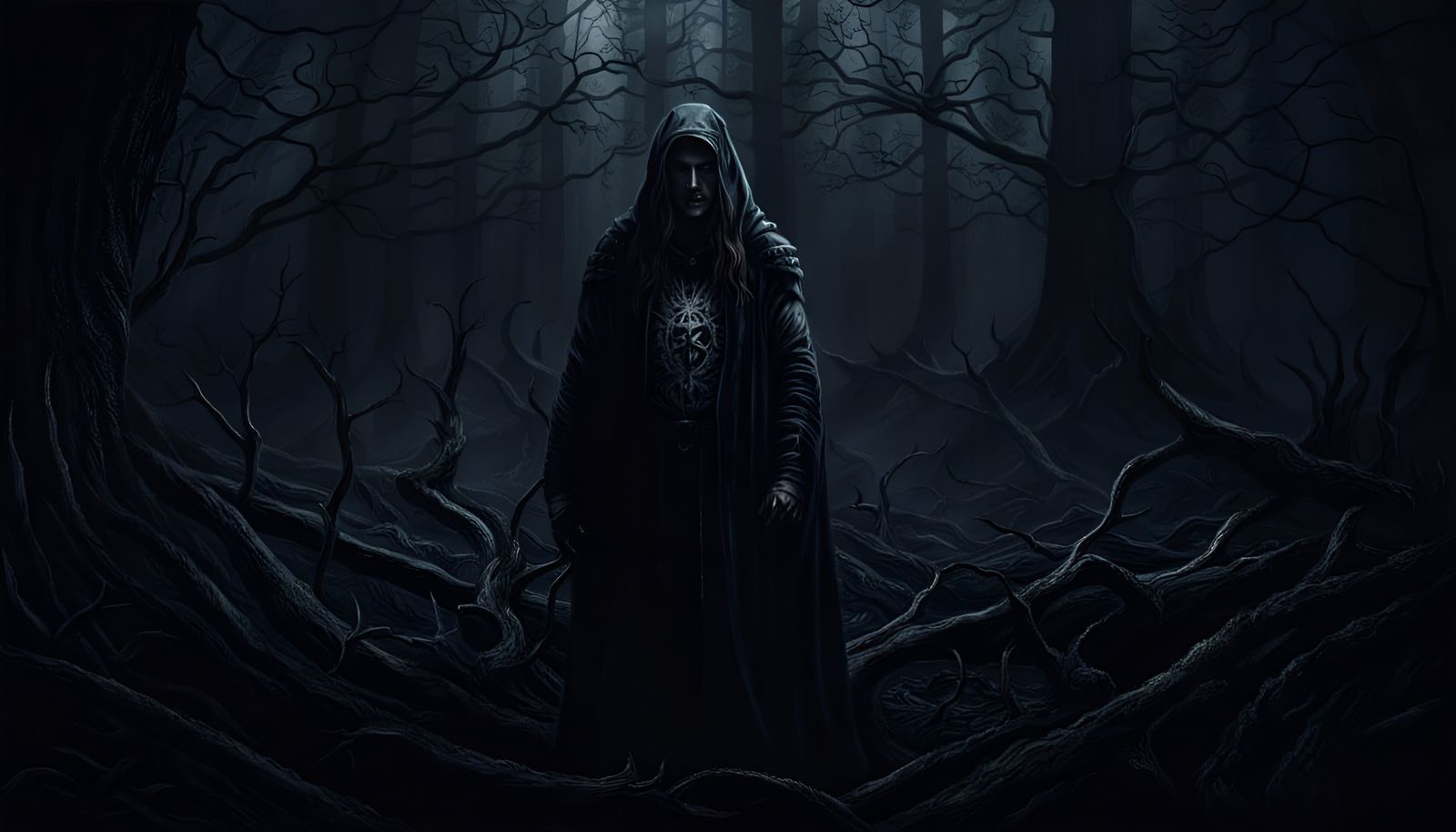 Sinister Black Metal Scene with Hopeful Atmosphere