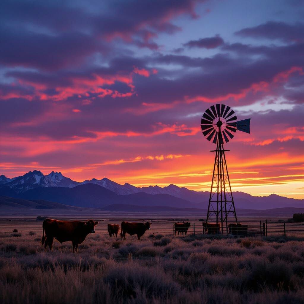 Rustic Ranch at Dusk: Cinematic Western Landscape