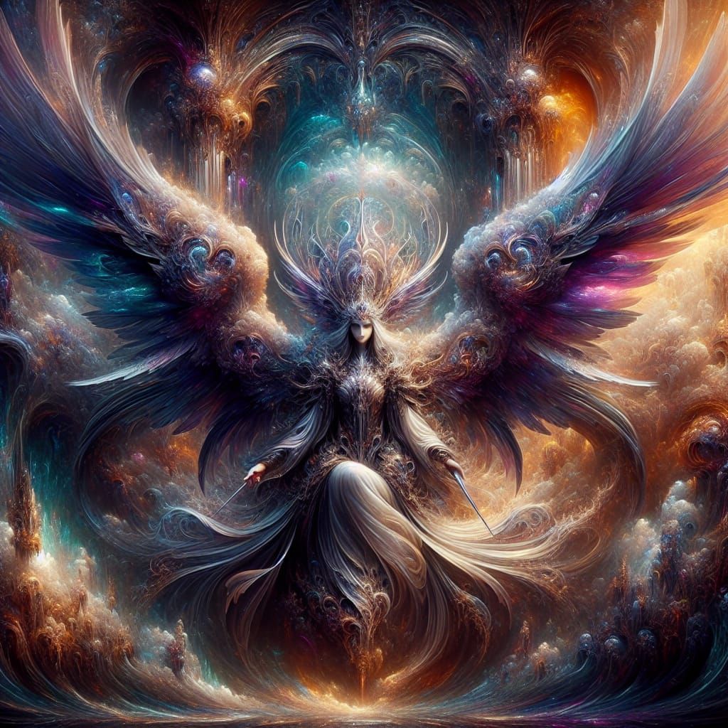 Archangel Jophiel in a Fantastical Setting