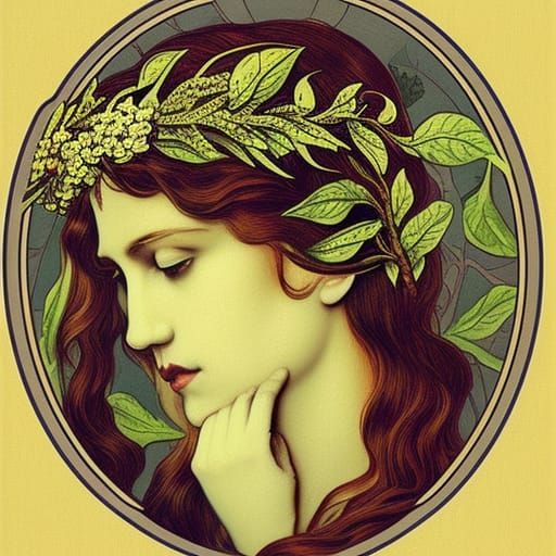 Laurel Crown in Art Nouveau Style