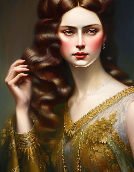 Victorian Beauty Portrait in Hyperdetailed Style