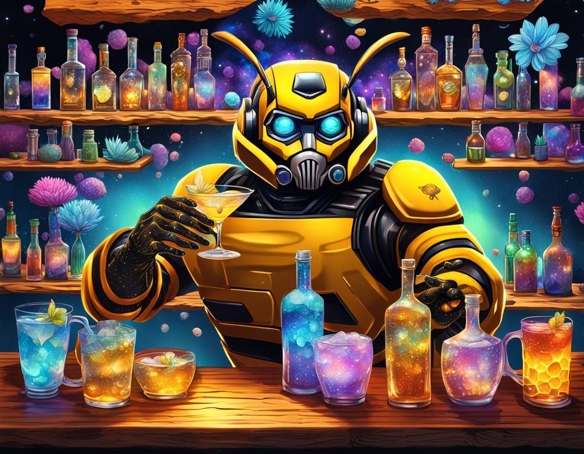 Bumblebee Bartender in Cosmic Astral Bar
