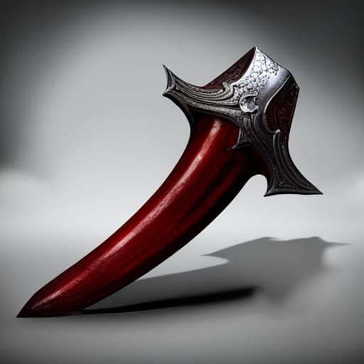 Blood Red Axe Embedded in Stone