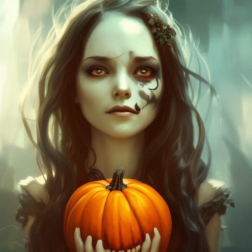 Jack and Sally Holding Heart, Detailed Digital Art