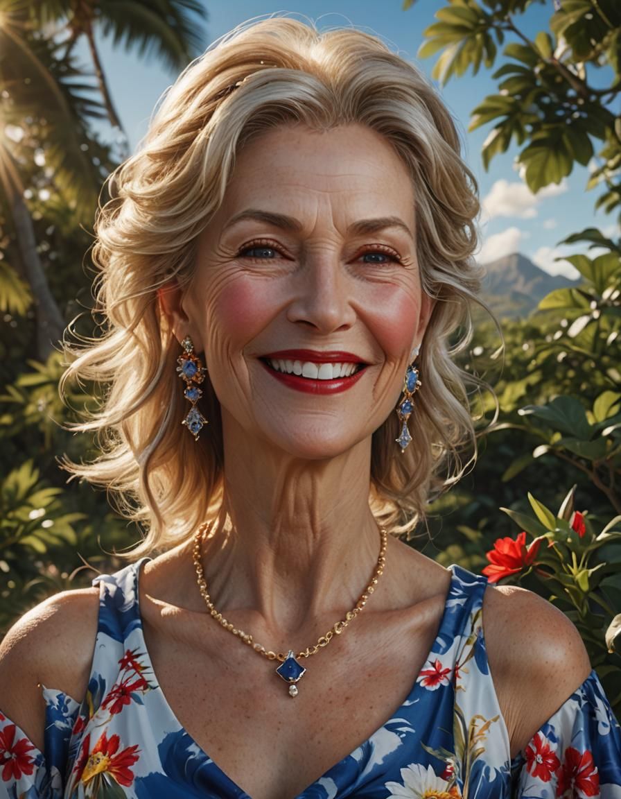 Radiant Woman Portrait in Hyperrealistic Digital Art