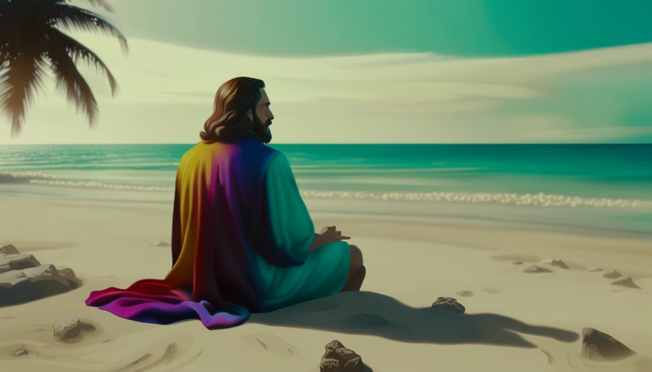Jesus on Paradise Beach in Sci-Fi Film Noir